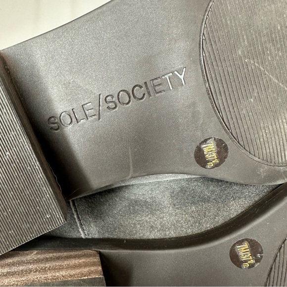 Sole Society Calypso Knee High Boots Suede Leather Gray Women’s Size 7 - Picture 7 of 10